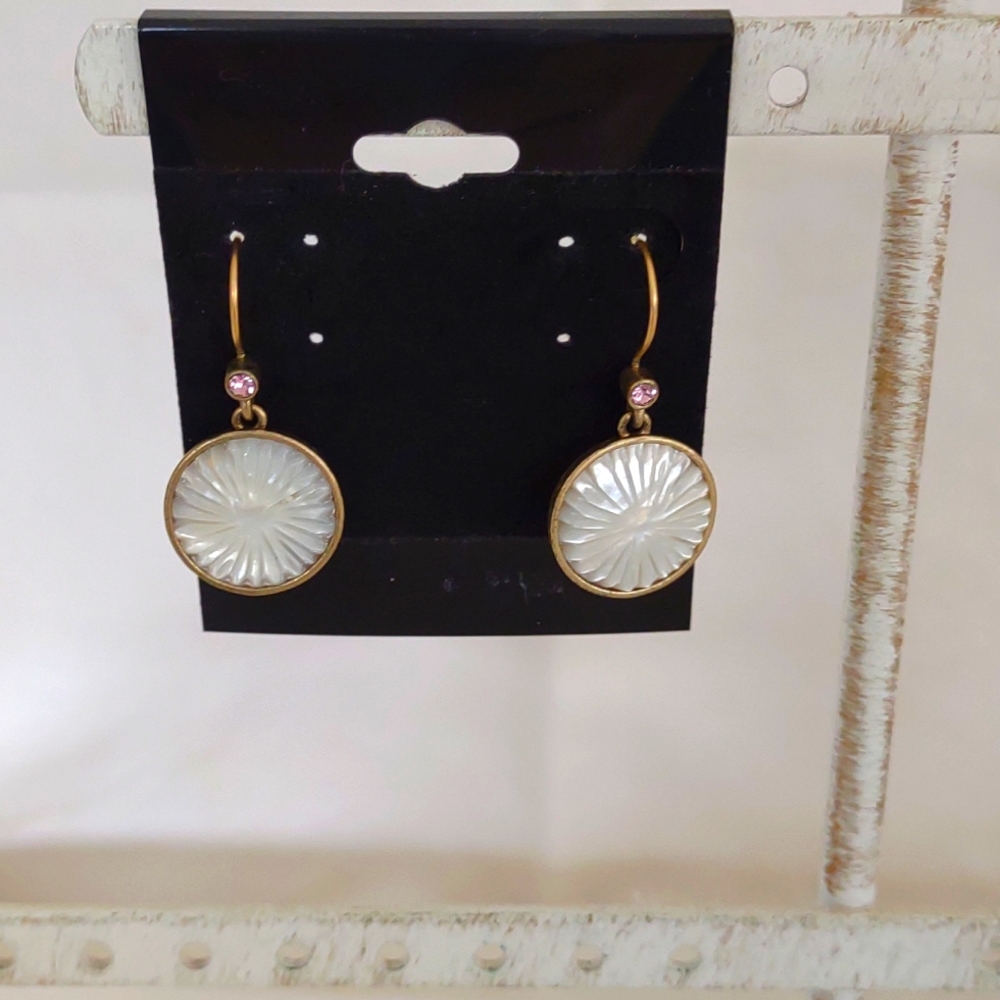 Money Gold Mother of Pearl Earrings